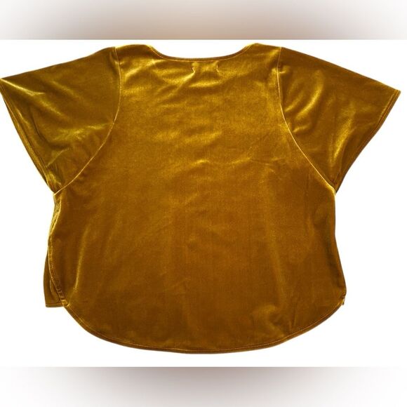 Madewell Vintage Gold Velvet Butterfly Short Sleeve Top - Picture 8 of 13